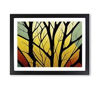 Stunning Abstract Tree Forest Framed Print | A4 Black Framed Wall Art | Ready to Hang | Abstract Floral Picture | Living Room Bedroom Lounge Office