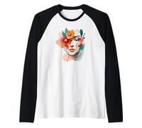 Stunning Abstract Woman Art Face Raglan Baseball Tee