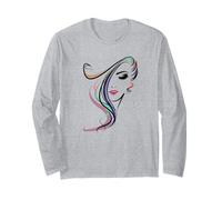 Stunning Abstract Woman Face Art - Creative Expression Long Sleeve T-Shirt
