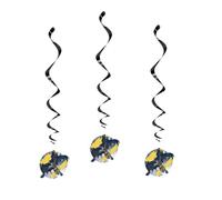 Stunning Batman Hanging Swirl Decorations (66cm) - Perfect for Superhero-Themed Parties - 3ct