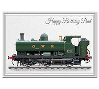Stunning Birthday Card for Men - GWR Tank Engine - Unusual Unique Steam Train (Dad Birthday Card - Locomotive)