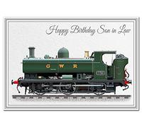 Stunning Birthday Card for Men - GWR Tank Engine - Unusual Unique Steam Train (Son in law Birthday Card - Locomotive)