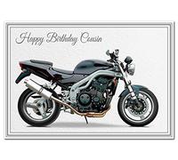 Stunning Birthday Cards Men - Unusual Unique Motorbike - Dad Son Boyfriend etc (Cousin Birthday Card - British Biker)