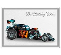 Stunning Birthday Cards Men - Unusual Unique Race Car - Dad Son Boyfriend… (Best Birthday Wishes Card - Dragster)