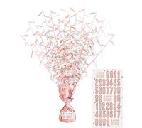 Stunning Birthday Glitz Rose Gold Balloon Weight Centerpiece (14cm x 50cm) - Stunning Table Decor for Unforgettable Celebrations - 1 Pc