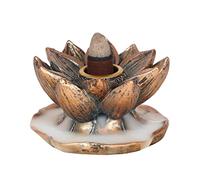 Stunning Bronze Lotus Backflow Incense Burner - 4.5cm x 7.5cm (1 Pc.) - Artistic Décor - Perfect Relaxation Experience