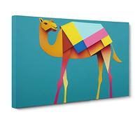 Stunning Camel Canvas Print | Gallery Wrapped 30mm Frame Wall Art | 30x20 inches | Ready to Hang | Abstract Animal Picture | Living Room Bedroom Lounge Office