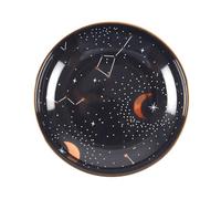 Stunning Ceramic Dark Purple Star Sign Trinket Dish - 2cm x 10.5cm (1 Pc.) - Intergalactic Design with Stars and Constellations, Ideal for Keeping Your Favorite Jewelry and Collectibles
