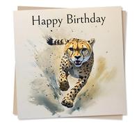 Stunning Cheetah Birthday Card - Cheetah Or Animal Lovers - Cheetah Birthday Card For Him, For Her, For Friend, For Partner, For Relative, For Men, For Women, For Son