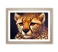Stunning Cheetah Framed Print | A2 Oak Framed Wall Art | Ready to Hang | Modern Animal Picture | Living Room Bedroom Lounge Office