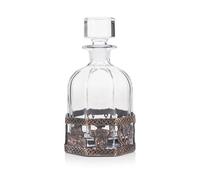 Stunning Chocolate Bronze Icons of Scotland Glass Octagonal Whisky Decanter