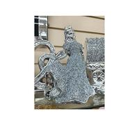 Stunning Crushed Crystal Gypsy Bride Silver Ornament