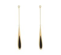 Stunning Crystal Drip Earrings Elegant Teardrop Design With Silver Plated Posts Perfect For Any Occasion Dazzling Jewelry Accessory Giftable And Fashionable Statement Piece (Black, 7.4cm)