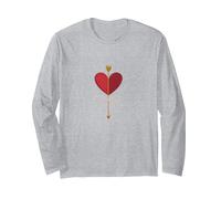 Stunning Cupid: Winged Heart Romance for Valentines Day Long Sleeve T-Shirt, Adult Unisex, Heather Grey, S