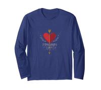 Stunning Cupid: Winged Heart Romance for Valentines Day Long Sleeve T-Shirt, Adult Unisex, Navy, S