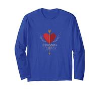 Stunning Cupid: Winged Heart Romance for Valentines Day Long Sleeve T-Shirt, Adult Unisex, Royal Blue, S