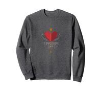 Stunning Cupid: Winged Heart Romance for Valentines Day Sweatshirt, Adult Unisex, Dark Heather Grey, S