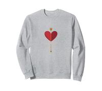 Stunning Cupid: Winged Heart Romance for Valentines Day Sweatshirt, Adult Unisex, Heather Grey, S