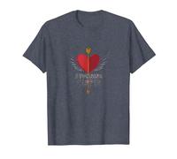 Stunning Cupid: Winged Heart Romance for Valentines Day T-Shirt, Men, Heather Blue, 6XL