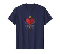 Stunning Cupid: Winged Heart Romance for Valentines Day T-Shirt, Men, Navy, 6XL