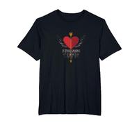 Stunning Cupid: Winged Heart Romance for Valentines Day T-Shirt, Men's Big and Tall, Black, 6X Tall