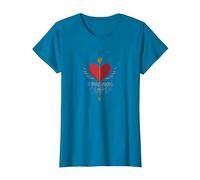 Stunning Cupid: Winged Heart Romance for Valentines Day T-Shirt, Women, Sapphire Blue, Medium