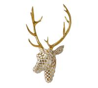 Stunning Deer Head Wall Hanging Unique Animal Head Sculpture for Home Decoration and Art Enhancement (White, 40X22X15cm)