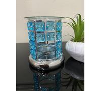 Stunning Desire Aroma Crystal Tealight Wax Melt/Oil Warmer Silver & Teal Ideal for Living For Home Decor And Room Decor