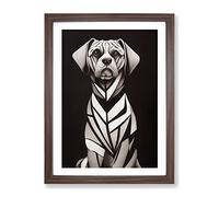 Stunning Dog Abstract Framed Print | A2 Walnut Framed Wall Art | Ready to Hang | Abstract Animal Picture | Living Room Bedroom Lounge Office