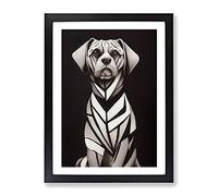 Stunning Dog Abstract Framed Print | A3 Black Framed Wall Art | Ready to Hang | Abstract Animal Picture | Living Room Bedroom Lounge Office