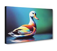 Stunning Duck Canvas Print | Gallery Wrapped 30mm Frame Wall Art | 30x20 inches | Ready to Hang | Contemporary Bird Picture | Living Room Bedroom Lounge Office