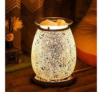 Stunning Electric Wax Melt Burners, Oil Burner, Wax Warmer, Night Light Oil Lamp with Touch Control for Home Decoration -Silver Mosaic