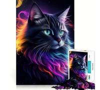 Stunning Fantasy Black Cat 1000 Piece Jigsaw Puzzle for Adults Think Smart Toy Indoor Fun Smooth Cut Santa Wish Pick 38x26cm