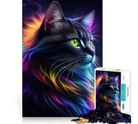 Stunning Fantasy Black Cat 1000 Piece Jigsaw Puzzle for Adults Think Smart Toy Indoor Fun Smooth Cut Santa Wish Pick 38x52cm
