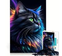 Stunning Fantasy Black Cat Jigsaw Puzzles for Teenagers 1000 Piece Mind Skill Toy Simple Fun Design Assembly Memorable Gift 50x75cm