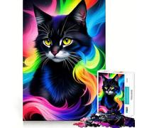 Stunning Fantasy Black Cat Teenagers 1000 Piece Jigsaw Puzzle Brain Challenge Toy Shared Fun Clear Cut Warm Surprise 38x52cm