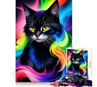 Stunning Fantasy Black Cat Teenagers 1000 Piece Jigsaw Puzzle Brain Challenge Toy Shared Fun Clear Cut Warm Surprise 38x52cm