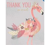 Stunning Female Thank You Card From Cherry Orchard - Floral Flamingo with an Exquisite Flitter and Foil Finish - Greeting Card For Her (CO-ML551)