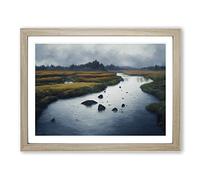 Stunning Forest River Framed Print | A2 Oak Framed Wall Art | Ready to Hang | Modern Landscape Picture | Living Room Bedroom Lounge Office
