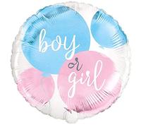 Stunning Gender Reveal Party Round Foil Balloon (21cm) - Ultimate Gender Reveal Party Decor - 1 Pc, Pink & Blue