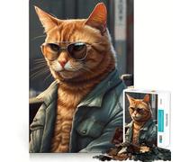 Stunning Ginger Cat Jigsaw 1000 Pieces for Teenagers Mind Exercise Toy Relaxing Fun Design Assembly Perfect Present 50x75cm