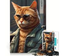 Stunning Ginger Cat Jigsaw Puzzle for Adults 1000 Pieces Smart Game Tension Relief Pattern Assembly Heartfelt Gift 38x26cm