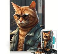 Stunning Ginger Cat Jigsaw Puzzles 1000 Piece for Teenagers Mind Skill Toy Cozy Relax Design Assembly Thoughtful Gift 38x52cm