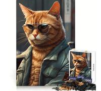 Stunning Ginger Cat Jigsaw Puzzles 1000 Piece for Teenagers Mind Skill Toy Cozy Relax Design Assembly Thoughtful Gift 38x52cm