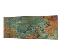 Stunning glass wall art - Wide format kitchen backsplash BBS19: Rusted textures Series