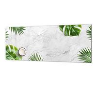 Stunning glass wall art - Wide format kitchen backsplash BBS26: Tropical Leaves Series