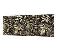 Stunning glass wall art - Wide format kitchen backsplash BBS26: Tropical Leaves Series