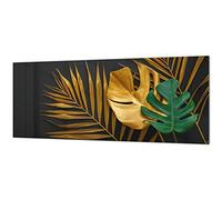 Stunning glass wall art - Wide format kitchen backsplash BBS26: Tropical Leaves Series
