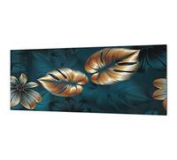 Stunning glass wall art - Wide format kitchen backsplash BBS26: Tropical Leaves Series
