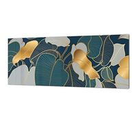 Stunning glass wall art - Wide format kitchen backsplash BBS26: Tropical Leaves Series